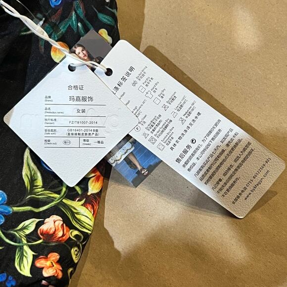 By Megan black floral embroidered dress womens M square neck midi 3/4 sleeve NWT - Picture 10 of 13